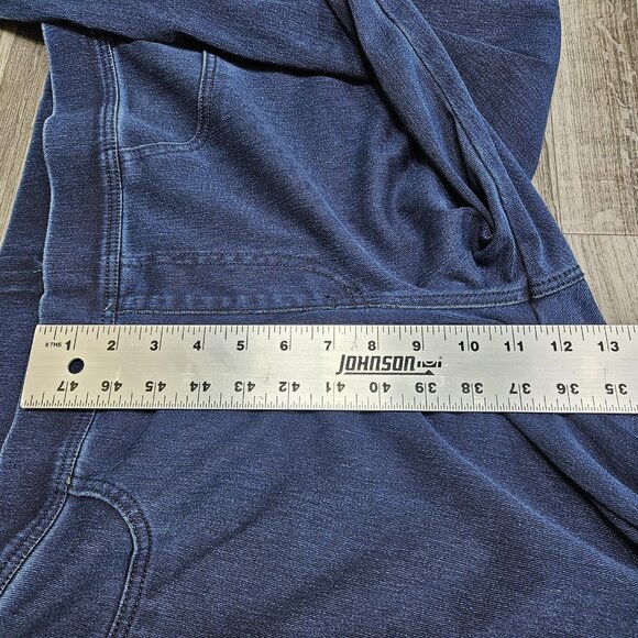 Time And Tru Pants Womens XL Blue Pull On Jeggings Cropped Denim Stretch Capri - Picture 10 of 11